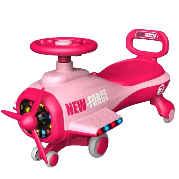 Большое шасси с защитой от опрокидывания детский поворотный автомобиль новый безопасный самолет качающийся колесом вспышки/разноцветные огни музыкальный