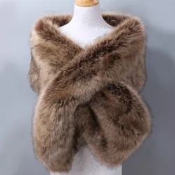 Blank Winter Warmer Faux Fur Scarves Shawl Women Ladies Winter Scarf