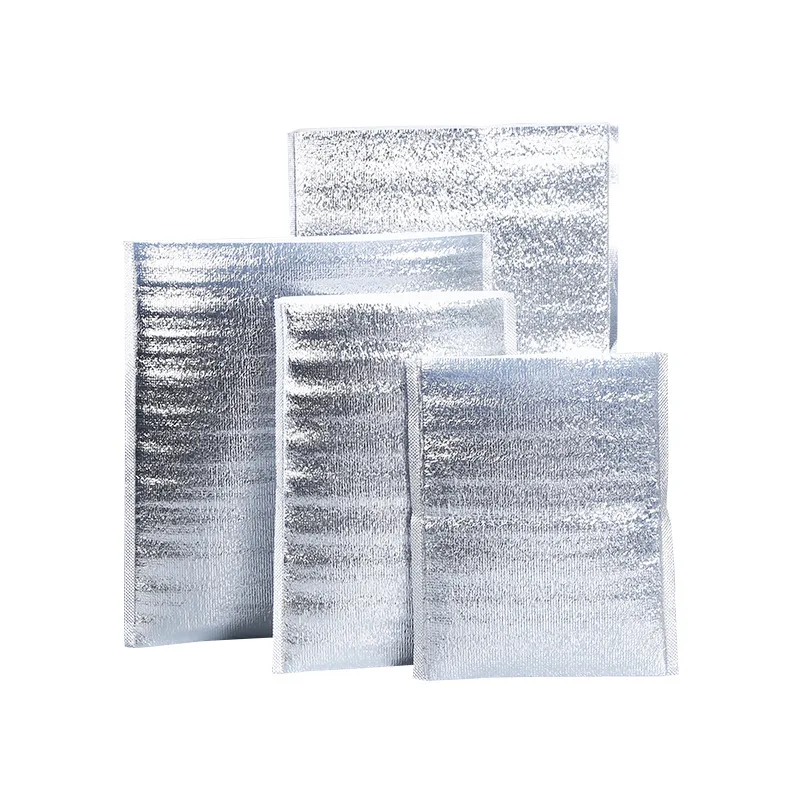 aluminum foil thermal silver takeaway reusable insulation insulated cool removal packing grocery food dry ice bag for drink