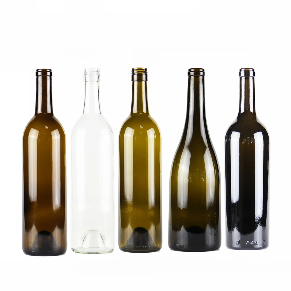 Wholesale Customized Gin Brandy Soda Wine Glass Bottles Clear Cork Spirits Glass Whiskey Bottle