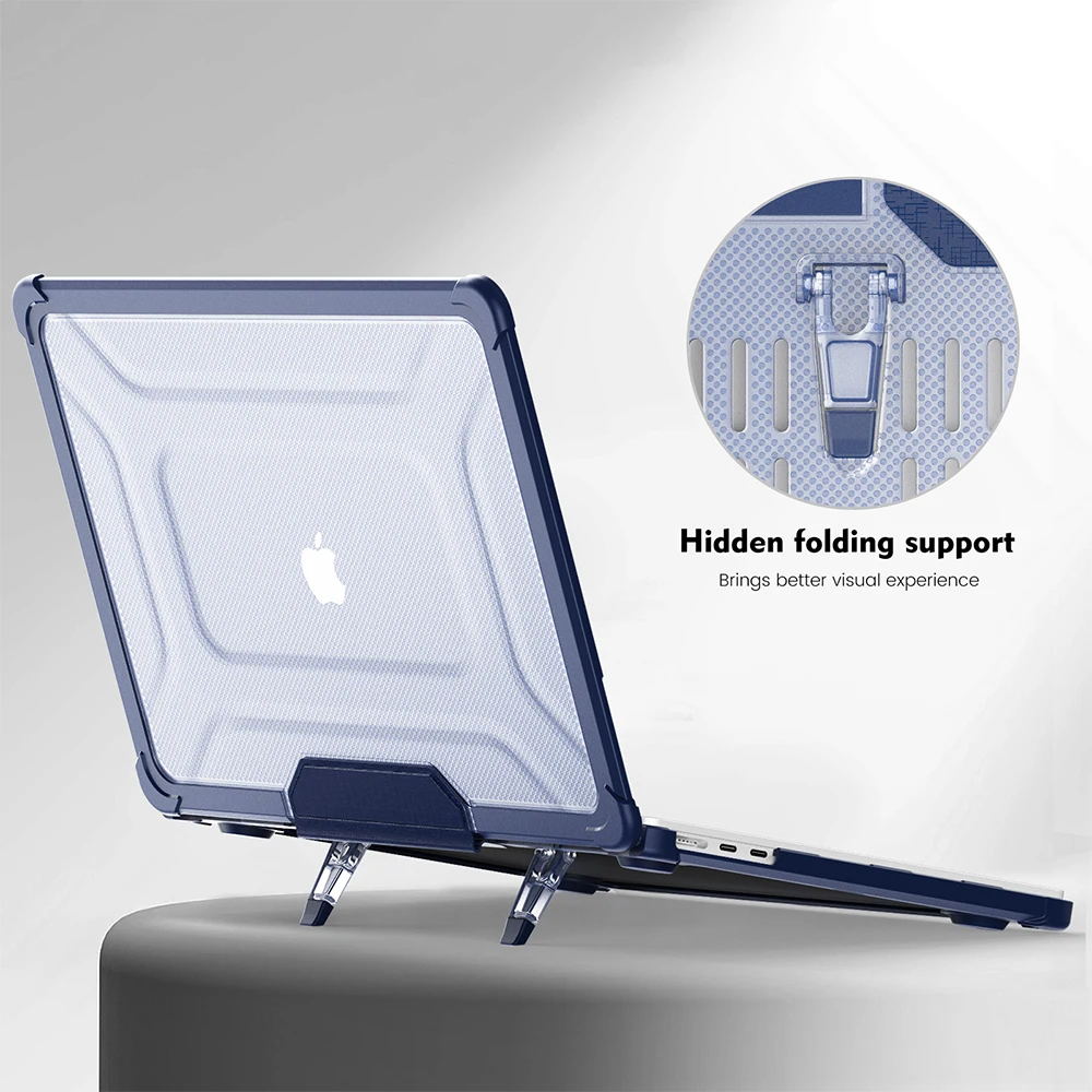 Для Apple Macbook Air 13 6 дюймов M2 2022 A2681 PC + TPU чехол жесткий для ноутбука с подставкой на спине дизайн funda
