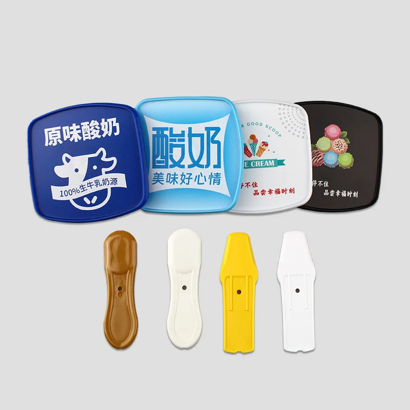 Plastic cups with lids and spoon In-mold Labeled 130ml ice cream cup Customized pp plastic yogurt cup fruit dessert yogurt