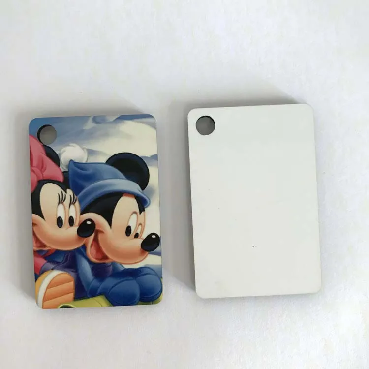Wholesale sublimation mdf photo wood rectangle shape keychain