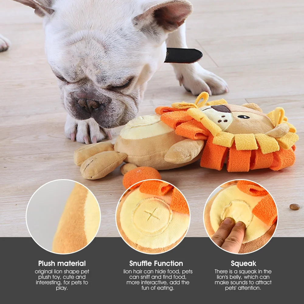 4pcs Cat Dog Lick Mat Treat Ball Lion Plush Toy Large Capacity Foldable Pet Food Container Set