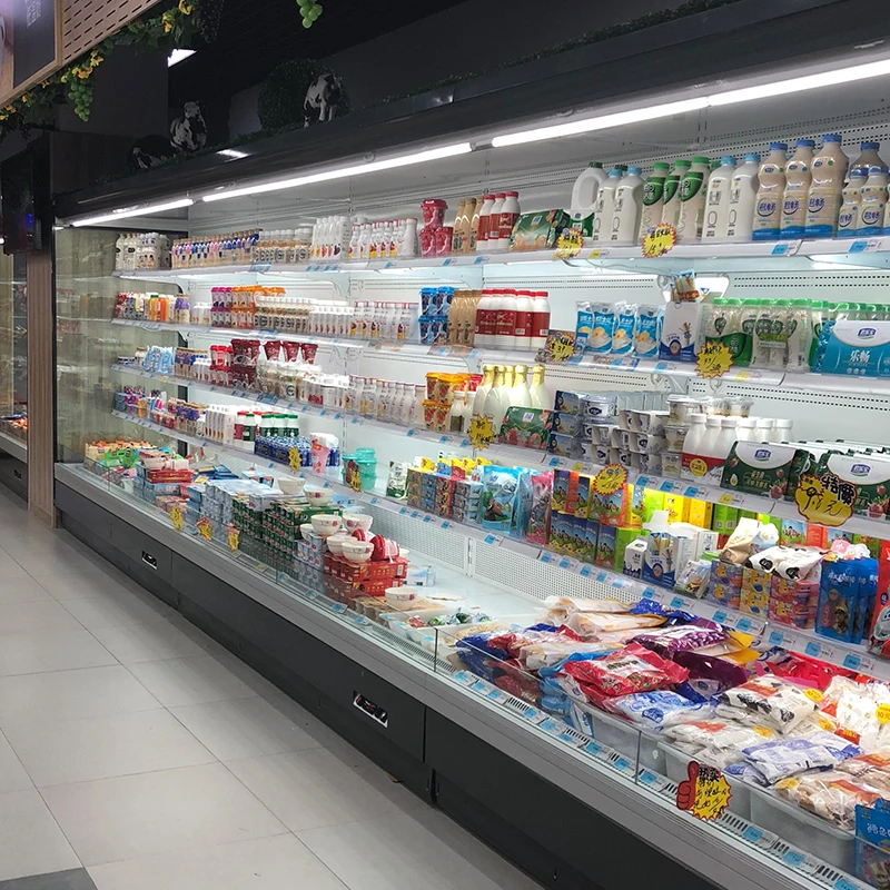 Supermarket Remote Open Type Multideck Display Cabinet Refrigerator for Vegetables and Fruits Storage
