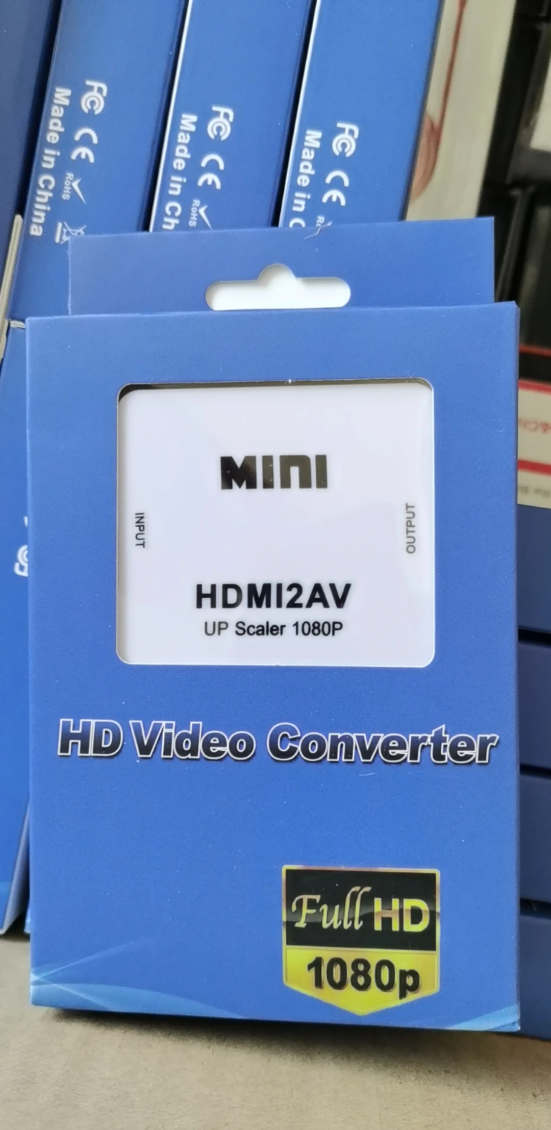 High quality Wholesale1080p Mini HDMI2AV Converter HDMI to AV converter HDMI to 3RCA Video Audio Converter