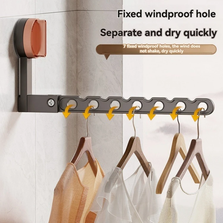 Heavy-Duty Wall Mounted Aluminium Clothes Rack Folding Design with Vacuum Suction Cup for Laundry Drying Metal Tool