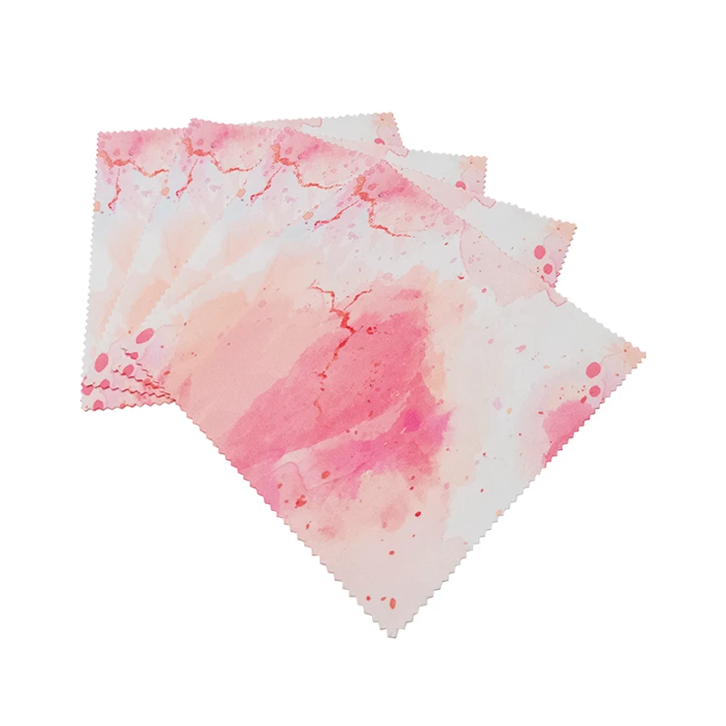 Custom Heat Transfer Printed Soft Microfiber Glasses Cleaning Cloth Sunglasses Wiping Cloth with Zigzag Edge