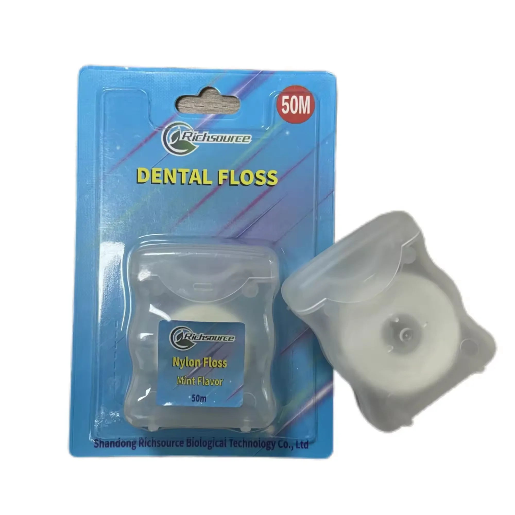 Custom Packaged Nylon Dental Floss with Mint Flavor Low Price 30M 50M Oral Teeth Cleaning Floss Pick Made Bamboo Candelilla Wax
