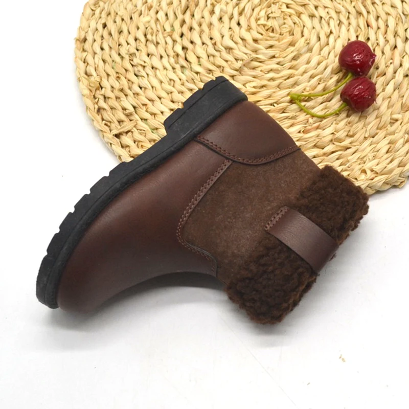 JUSTGOOD 2023 Toddler Kids Brown Plush Fur Winter Ankle Boot