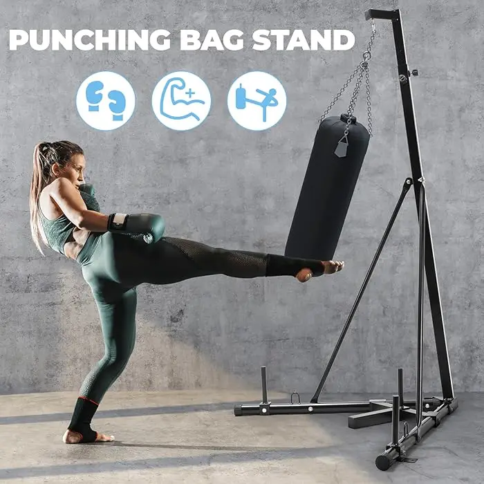 Height Adjustable Punching Bag Stand,Boxing Steel Sandbag Rack Freestanding Heavy Bag Stand without Boxing Bag