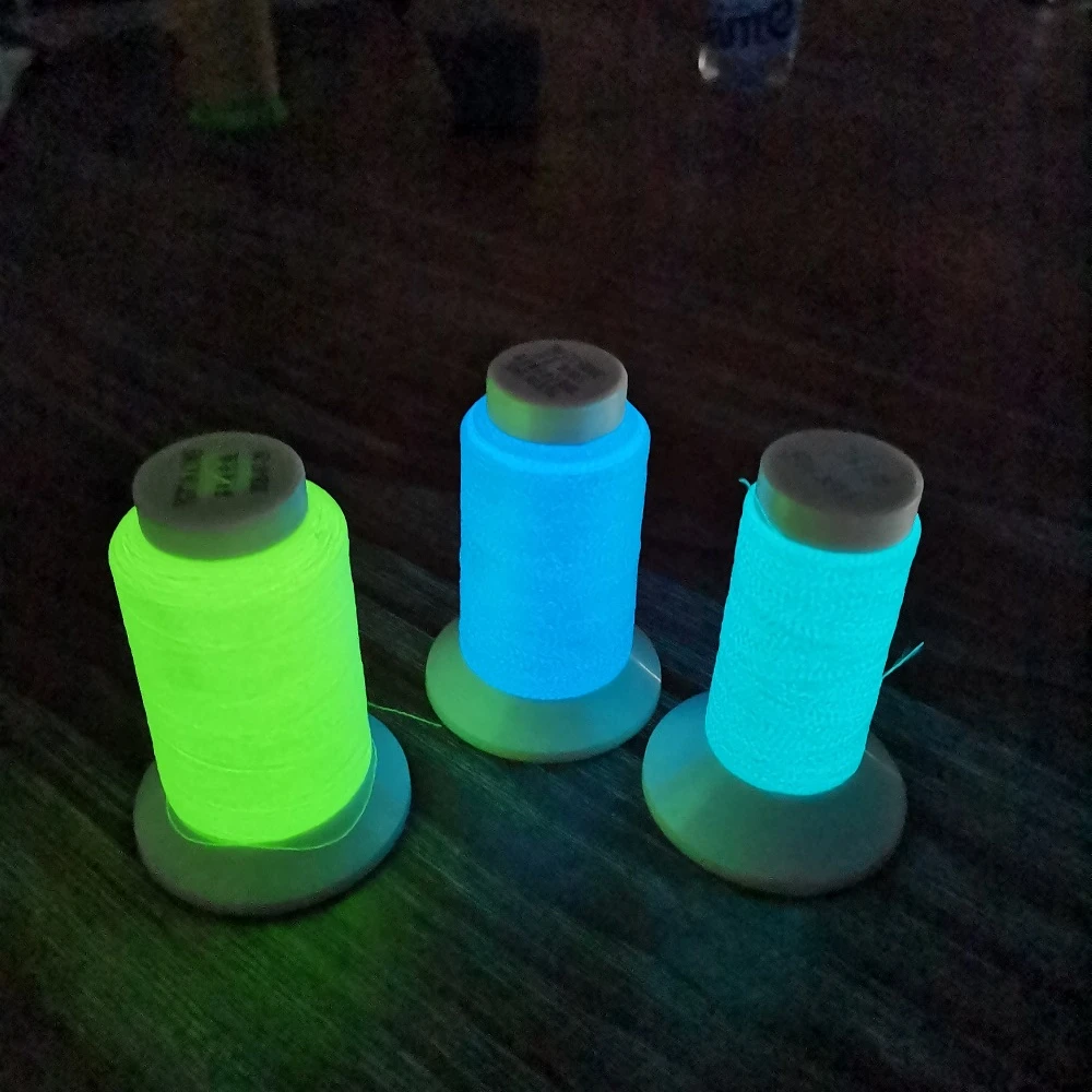 Recycled Luminous Glow In The Dark Embroidery Sewing Thread For Logo Stitch