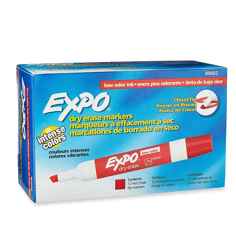 Sanford  EXPO chisel tip low odor dry erase and wet eraser  marker whiteboard marker  red  80002