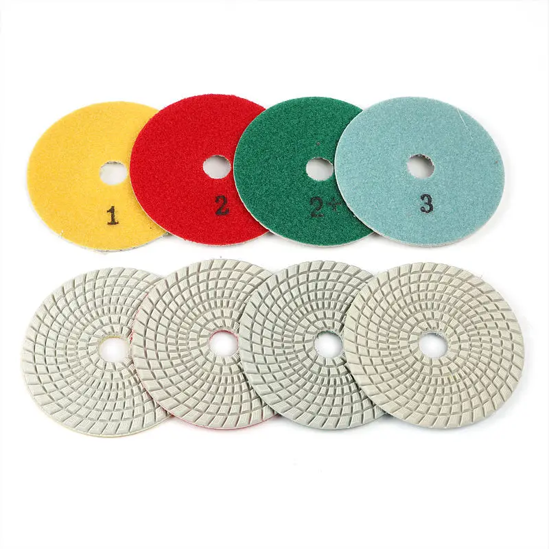 4 Inch Premium Turbo Pattern 3 Step Polishing Pad For Marble Granite Engineered