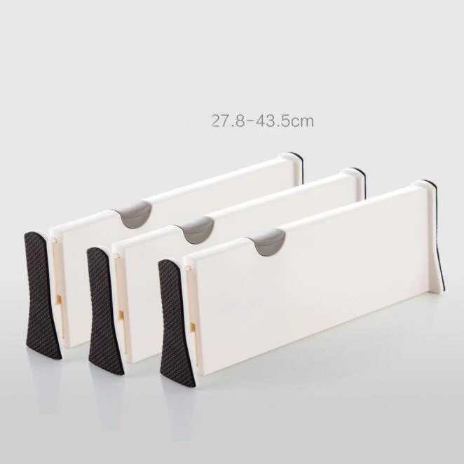 Plastic Drawer Dividers Organizer 2 Or 3 Or 4 Pcs Set Adjustable Separators Expandable Drawer Organization Separators