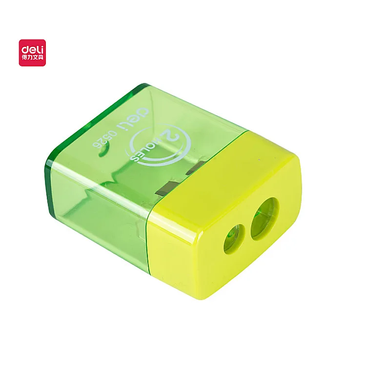 Deli cute pencil sharpener smooth sharpener 2 hole pencil sharpener school stationery