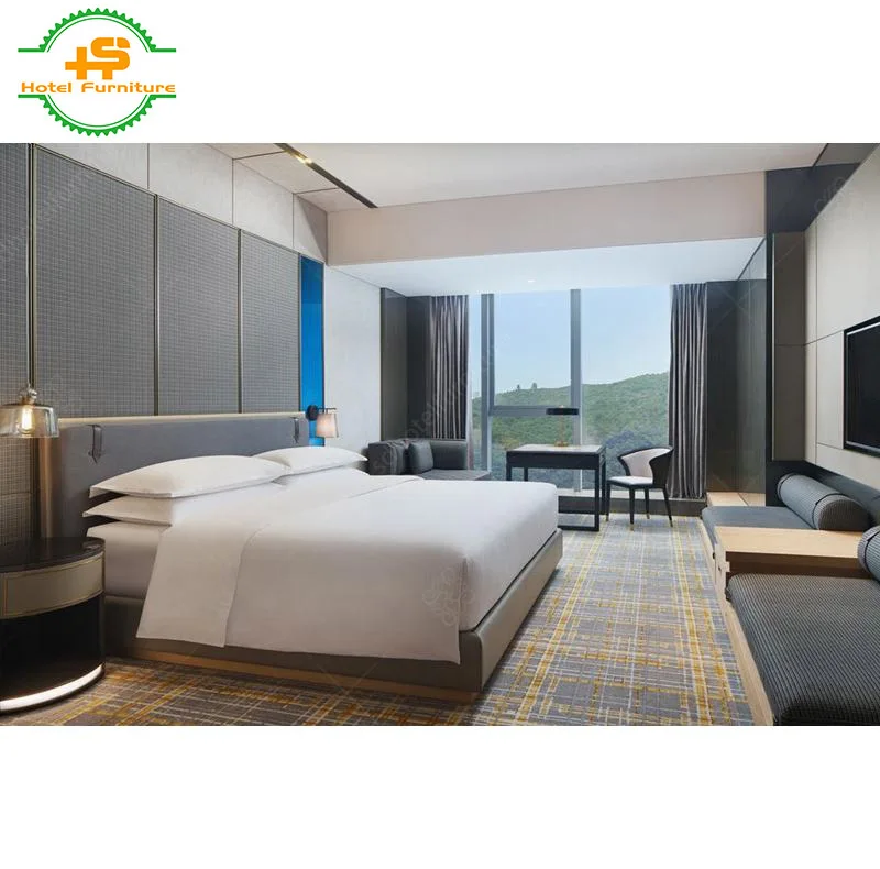 HS-N213 Factory wholesaler 5 star solid wood custom made style design hotel bedroom furniture set
