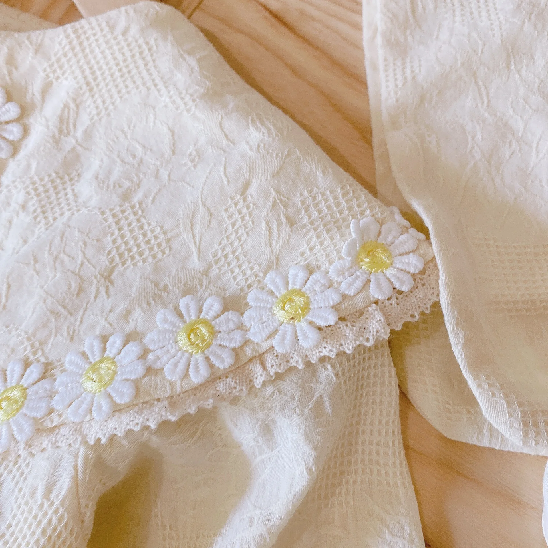 Hat for 0-2 year old baby baby Daisy coat spring 2021 baby square collar foreign style long sleeve fart coat.jpg