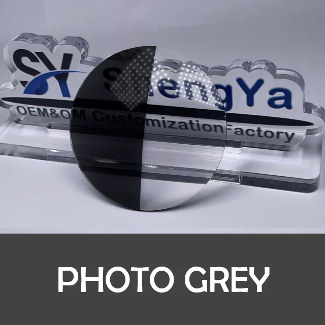 1.56 hmc Transition Photochromic Glasses Optical Lenses Myopia Presbyopia Sunglasses Single Vision Lens Gray