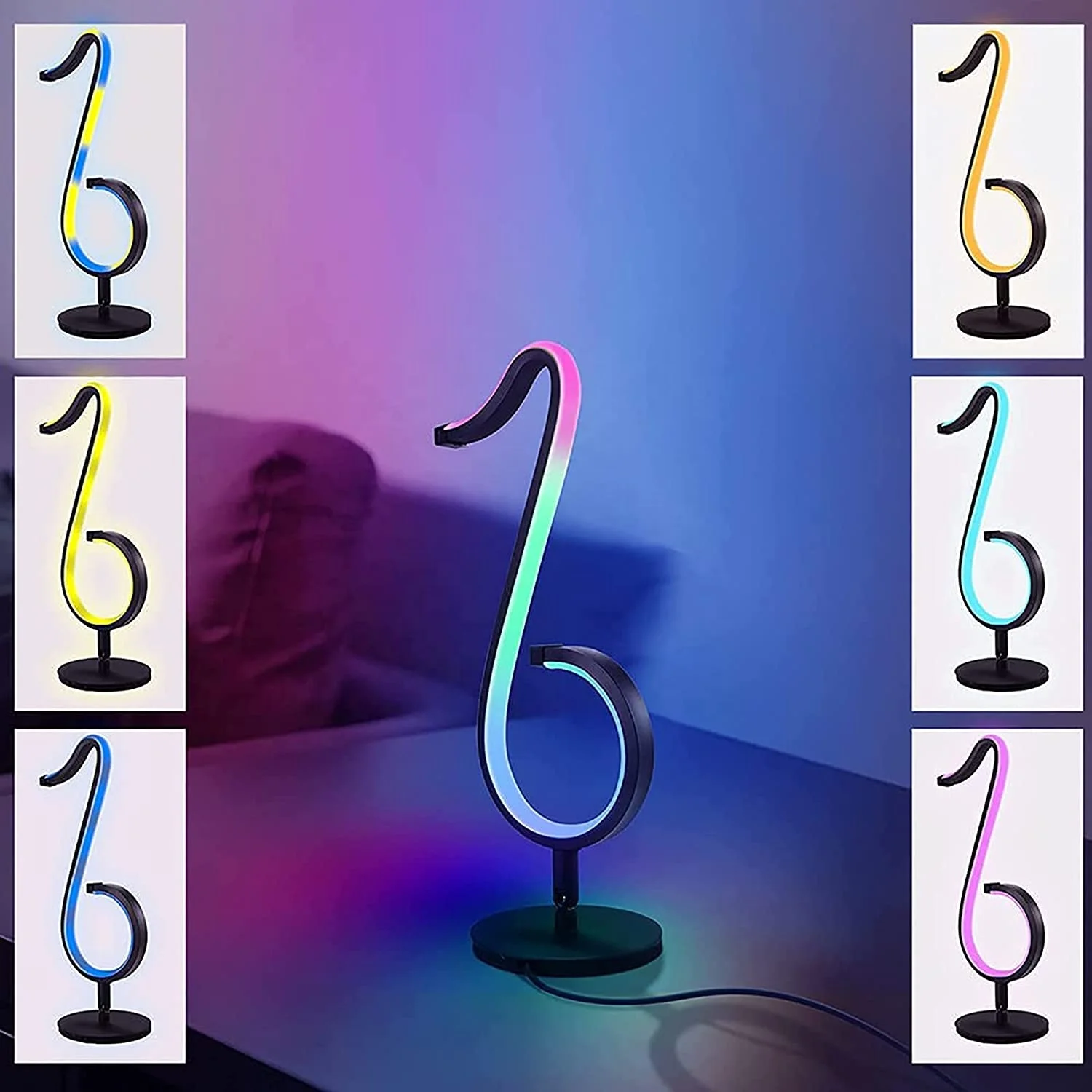 APP RGB Musical Note Table Lamp Smart  LED Night Light with Remote Control
