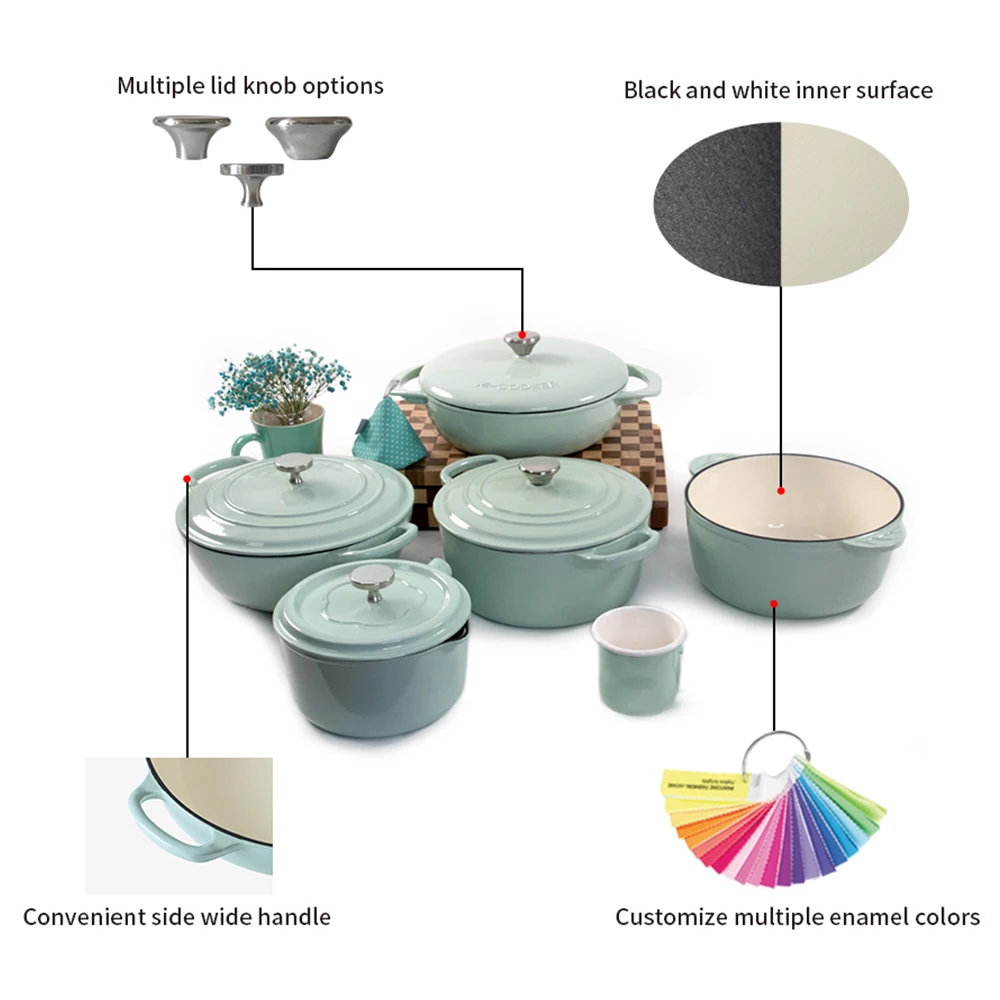 Mcooker Custom Logo 23pcs Milk Bucket Cooking Pots Set Kitchen Pots Nonstick Smart Pan Casserole Cookware Set