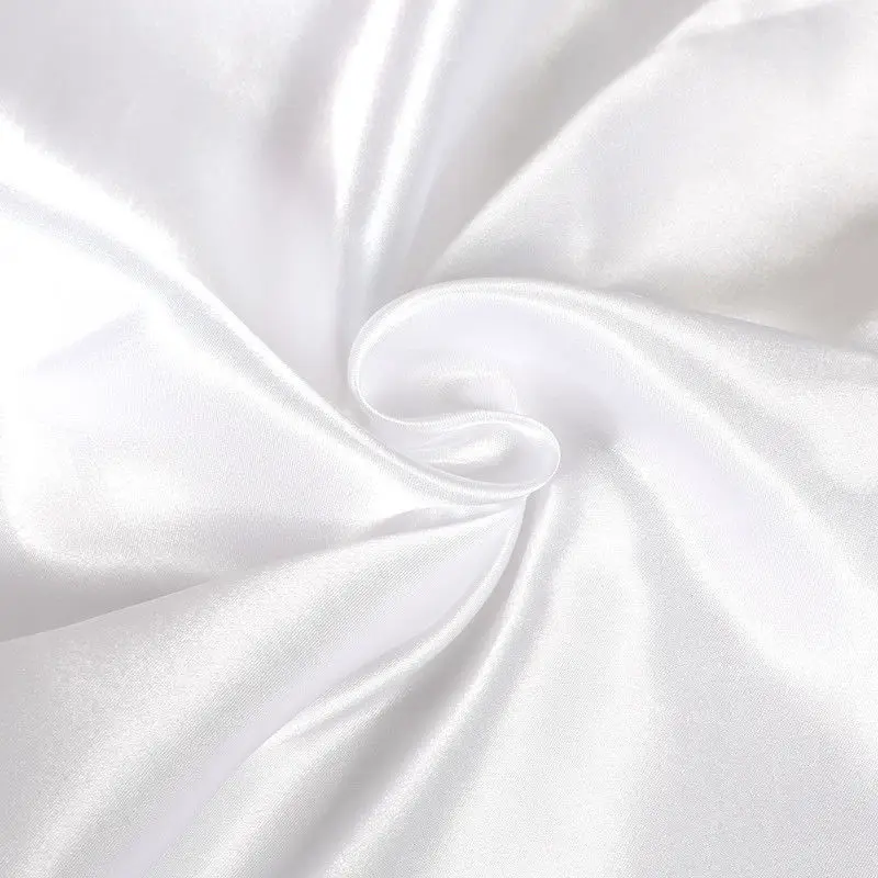 Factory Price 100% Polyester Recycled Satin-Fabrics 2024 White Bridal Stretch Silk Satin Fabric for Wedding Dress