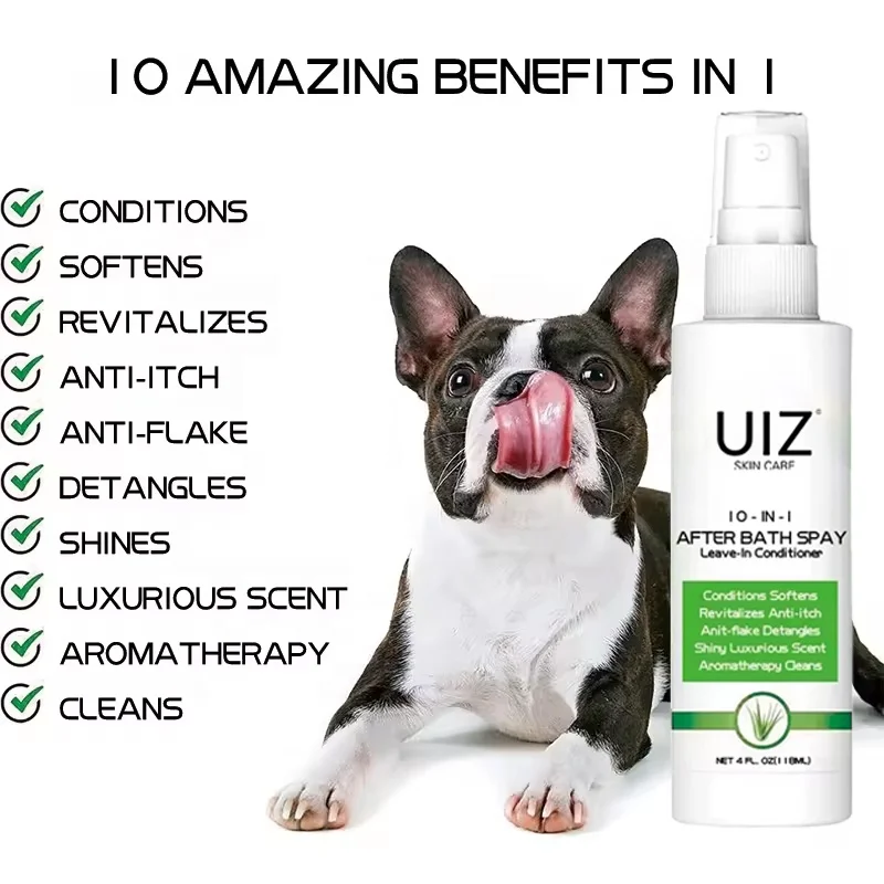 Aloe Vera Pet Leave In Conditioner Hair Spray Long Lasting Deodorant Eliminator Knot Detangler Cat Dog Grooming Spray