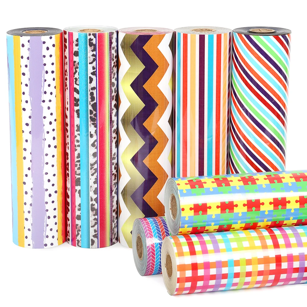 20inx50Yard Different Designs irregular grid puzzle printable pu flex heat transfer film iron on vinyl for cricut