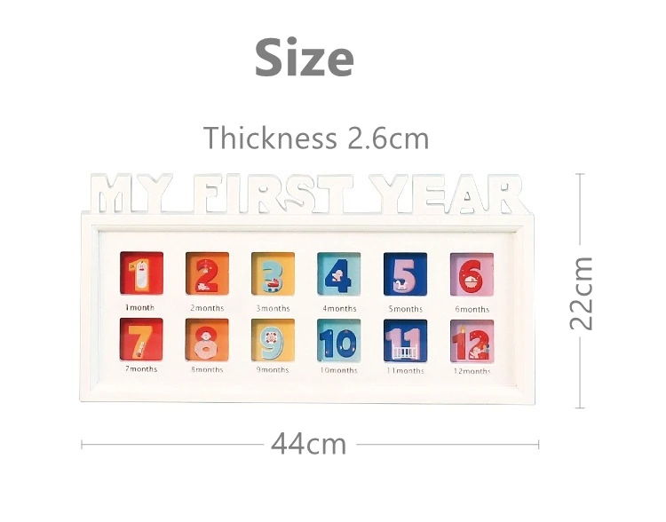One year old baby photo album 0-12 months growth record plastic photo frame