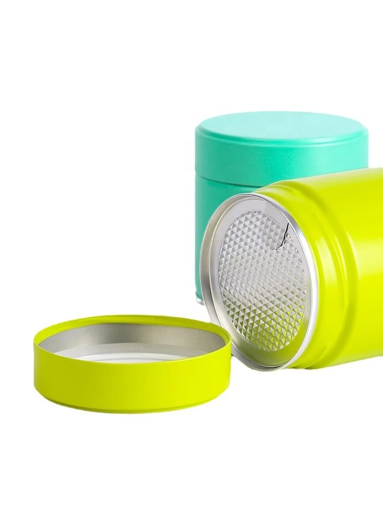 Laser engraved screw top tins welder weld round lid coffee tin can tea metal tins container with lid