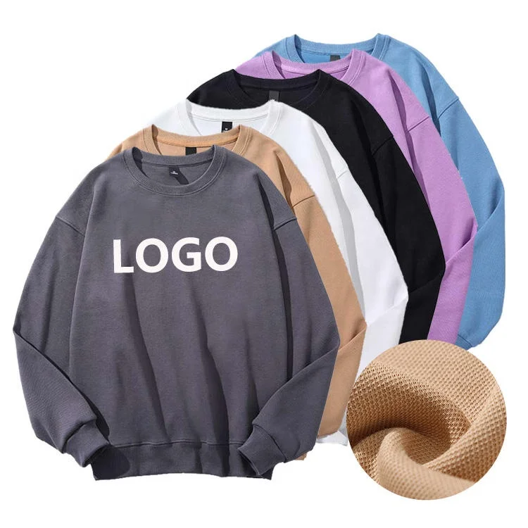 High Quality Crew Neck 320g French Terry Drop Shoulder Men Oversized Sweatshirt Custom Logo Wholesale Unisex Sweatshirt