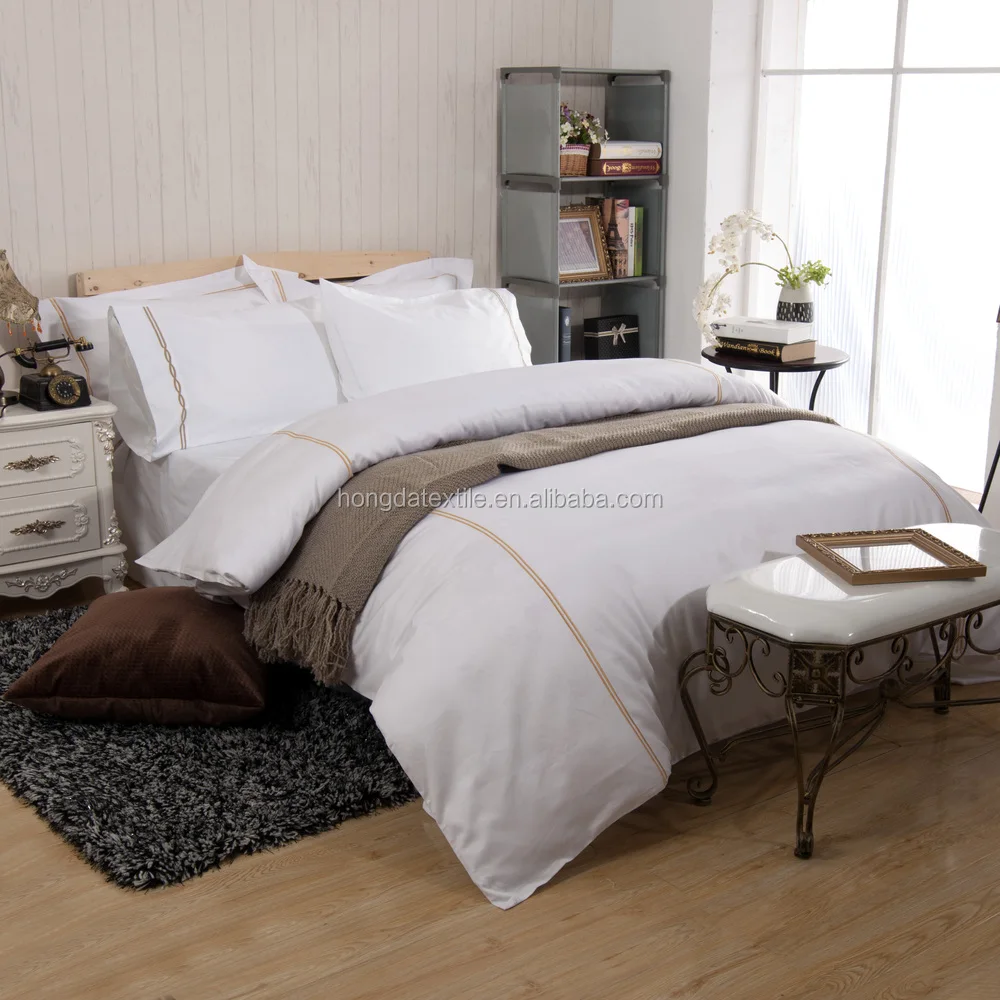 Luxury 100% Cotton 400TC Bedding Set 4-Piece Plain Woven Disposable Feature