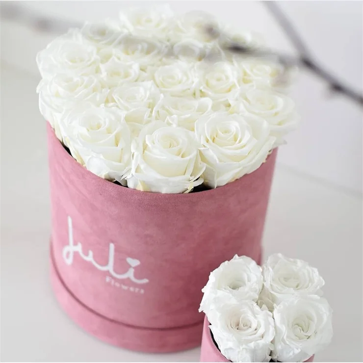 Luxury wholesale round hat box velvet flower gift box