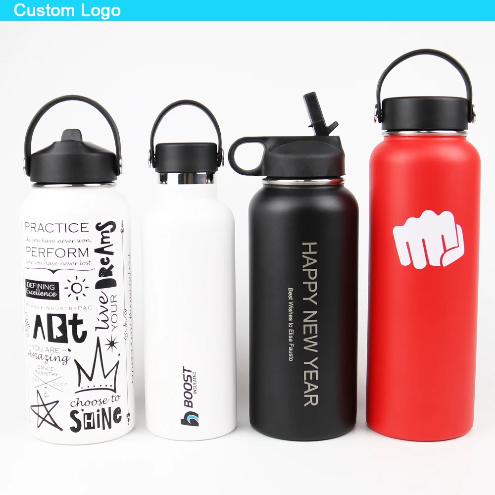 2022 best selling wide mouth sport water bottle double wall powder coated stainless steel vacuum flask yoga fitness
