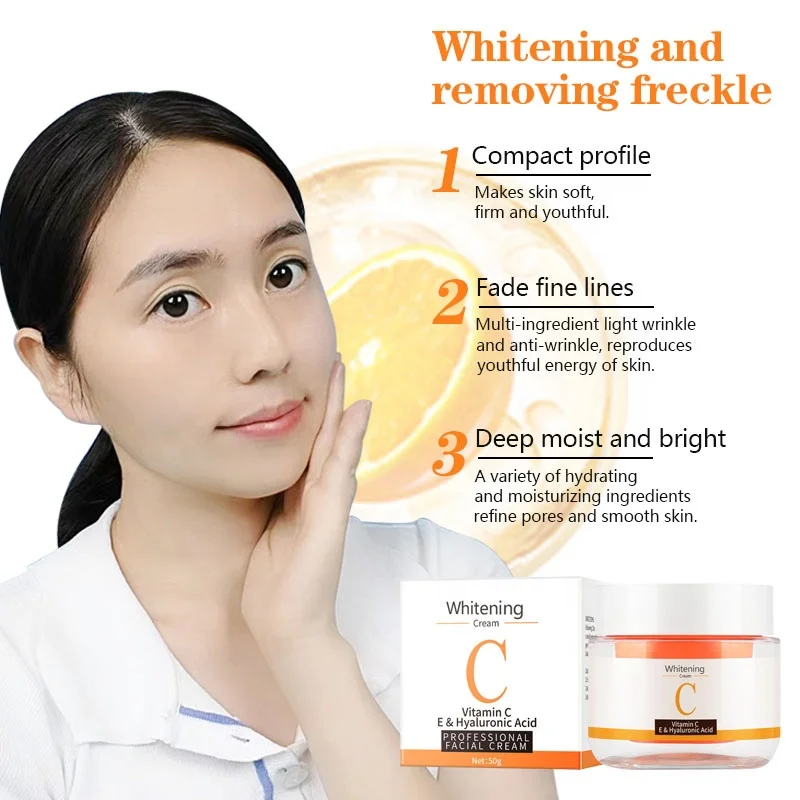 Brightening Whitening Vitamin C Night Face Cream Private Label Oem Organic Anti Wrinkle Puffiness Vitamin C Cream Face Repair