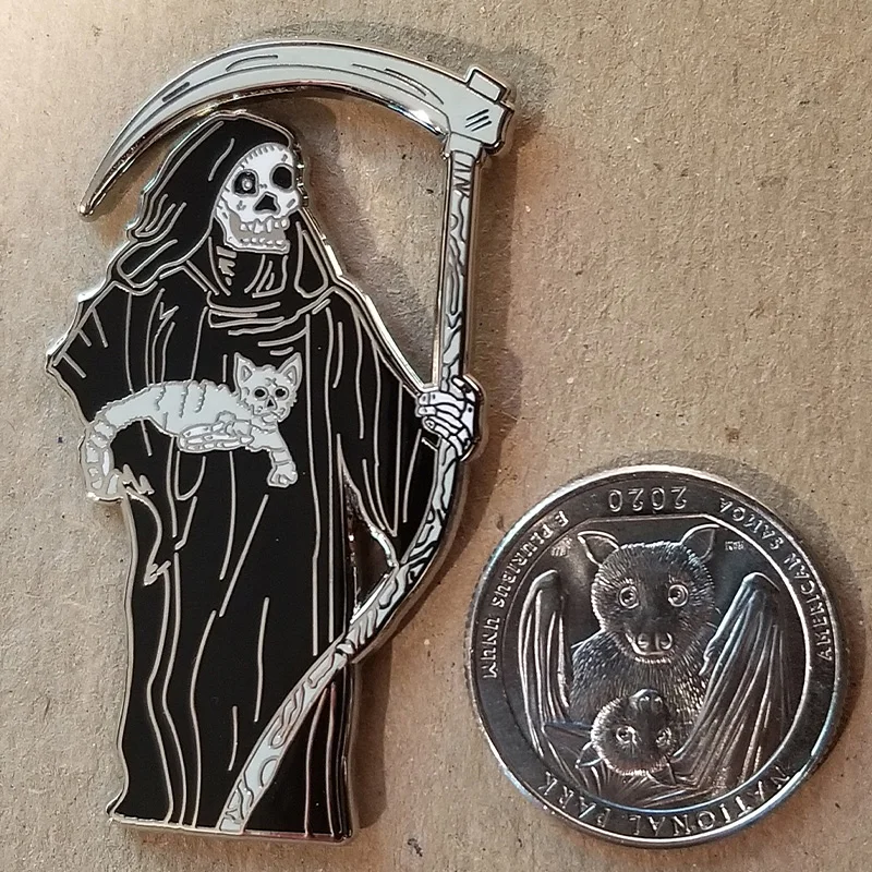 Personalized Metal Crafts Design Baseball cap pin Own Metal Logo Brooches Custom Grim Reaper Enamel Pin Hat Pins