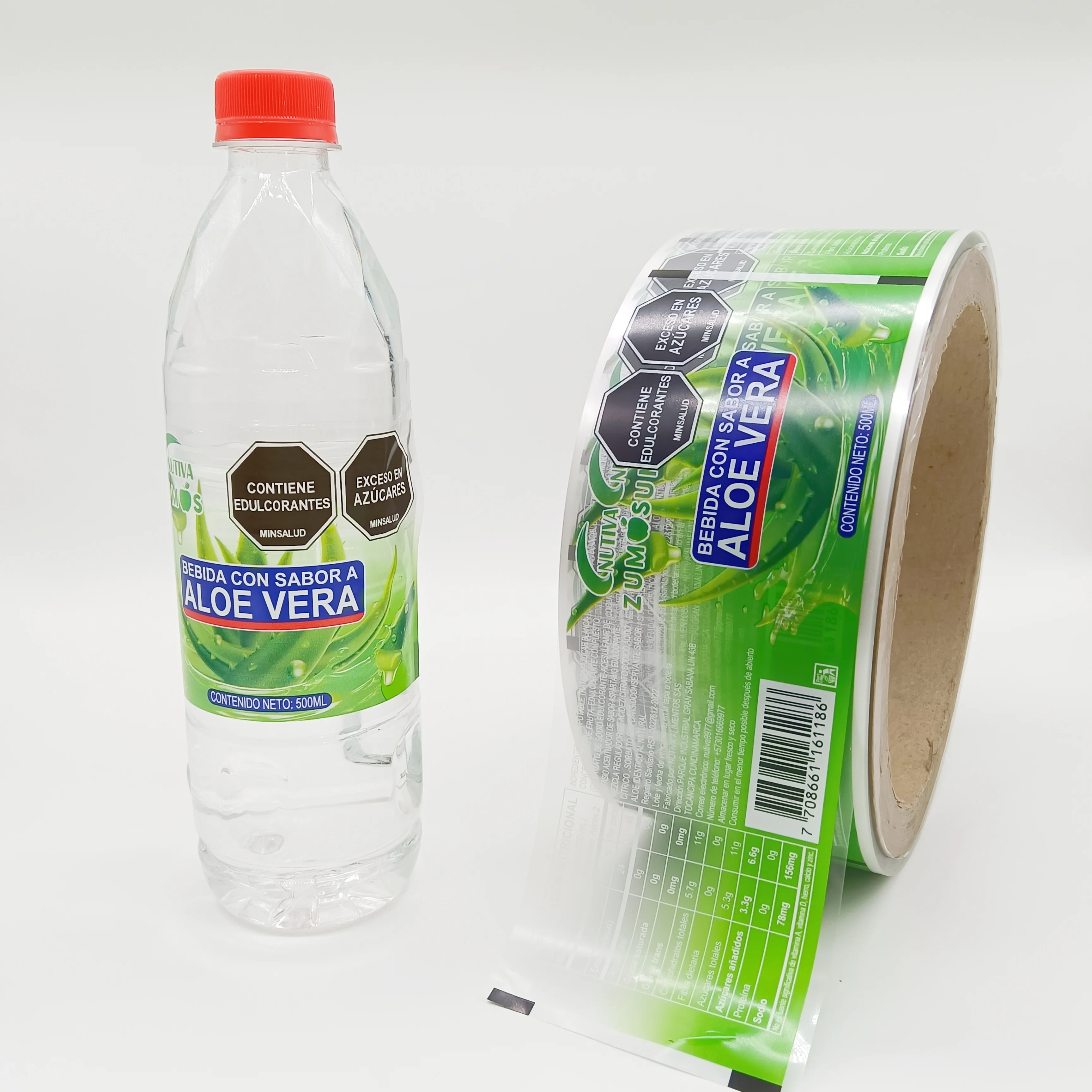 BOPP PVC plastic packaging custom print beverage water bottles shrinkable labels wrapping heat shrink sleeve film