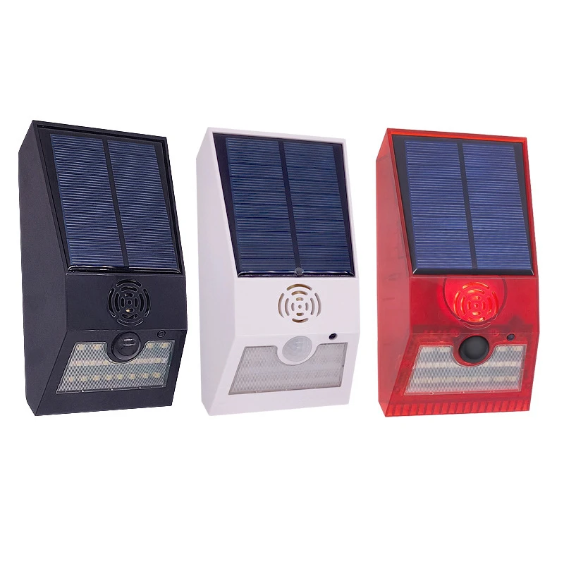 Solar Alarm Light, Solar Strobe Light with Motion Detector Solar Alarm Light, Motion Detector with Remote Control