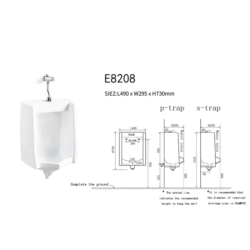 Man Toilet New Design Urinal Urinal Manufacturers Wall Mounted Urinal Toilet High Quality Ceramic