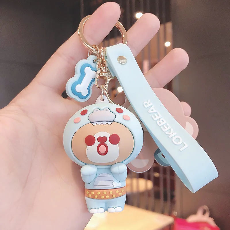 
Cute Anime Rubber 3d Cartoon Bear Keychain Ladies Decoration 