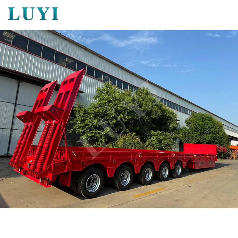 LUYI производитель 5/6 осей 60/80 тонн низкорамный полуприцеп Lowboy грузовик прицеп для тяжелого оборудования/контейнерных перевозок