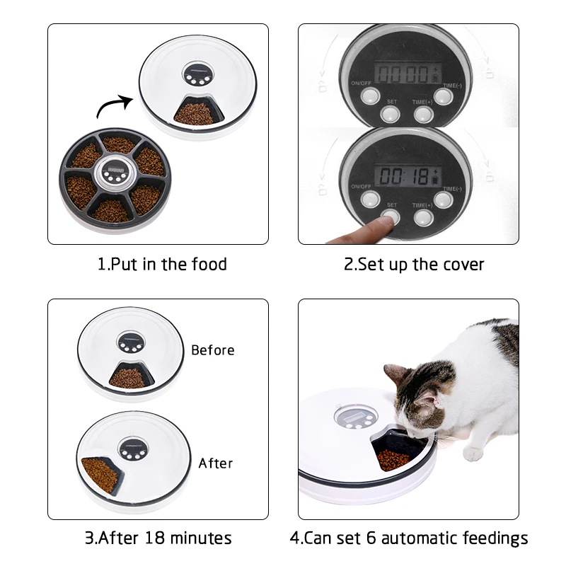 Electric Automatic Pet Food Fountain Feeder Pet Food Dispenser