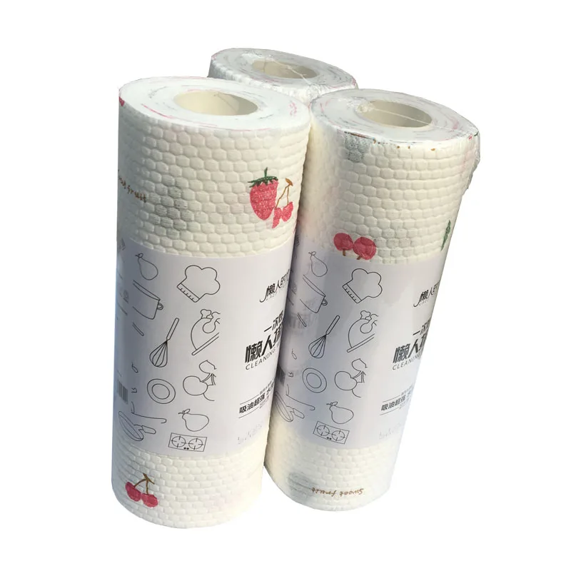 clear dish towel fruit printing kitchen high absorbing multi purpose disposable nonwoven microfiber cleaning cloths