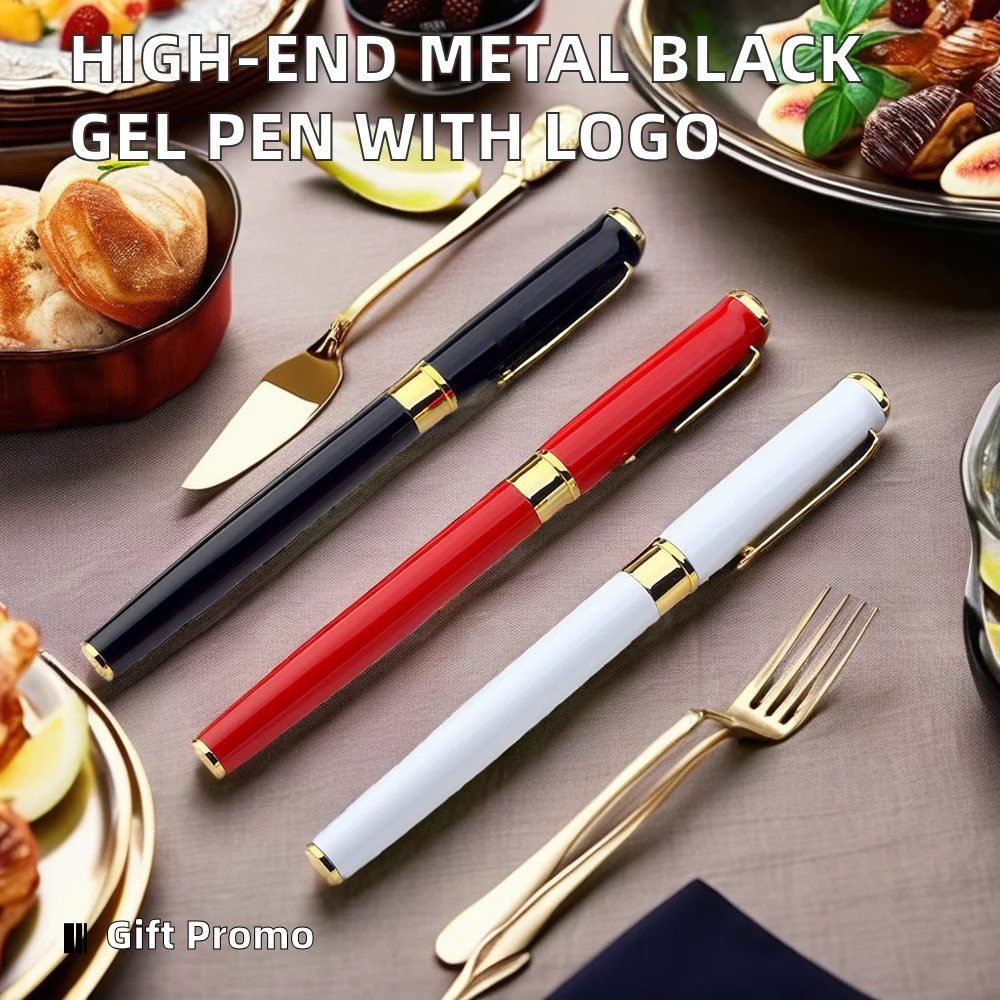 Factory Wholesale High-End Blue Ink Metal Gel Pen 0.7mm Ballpoint Pencil Custom Logo Signature Office Business Gift 1.0mm