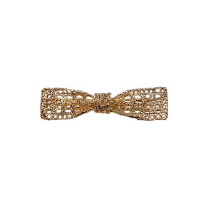 South Korea Dongdaemun hollow metal hair clips, simple fashion sweet bow hair clips, girls bangs clip retro hair accessories
