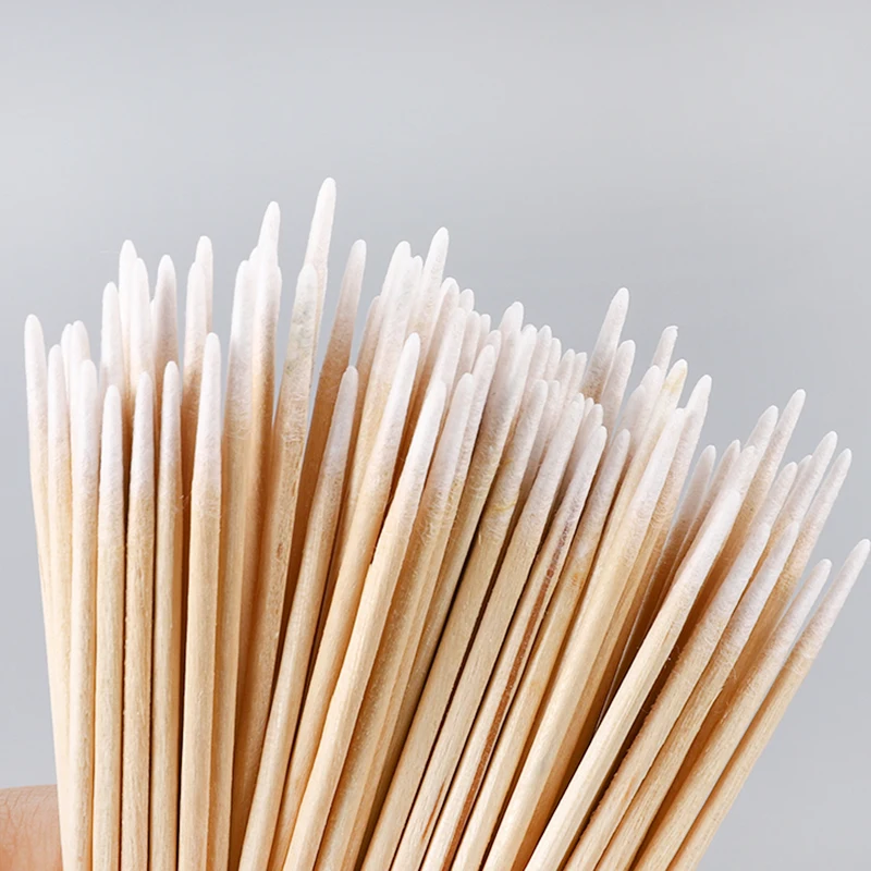 Durable Wooden Stick Mini Fine Point Q Tips Cotton Swab for Accurate Ink Application and Delicate Aftercare