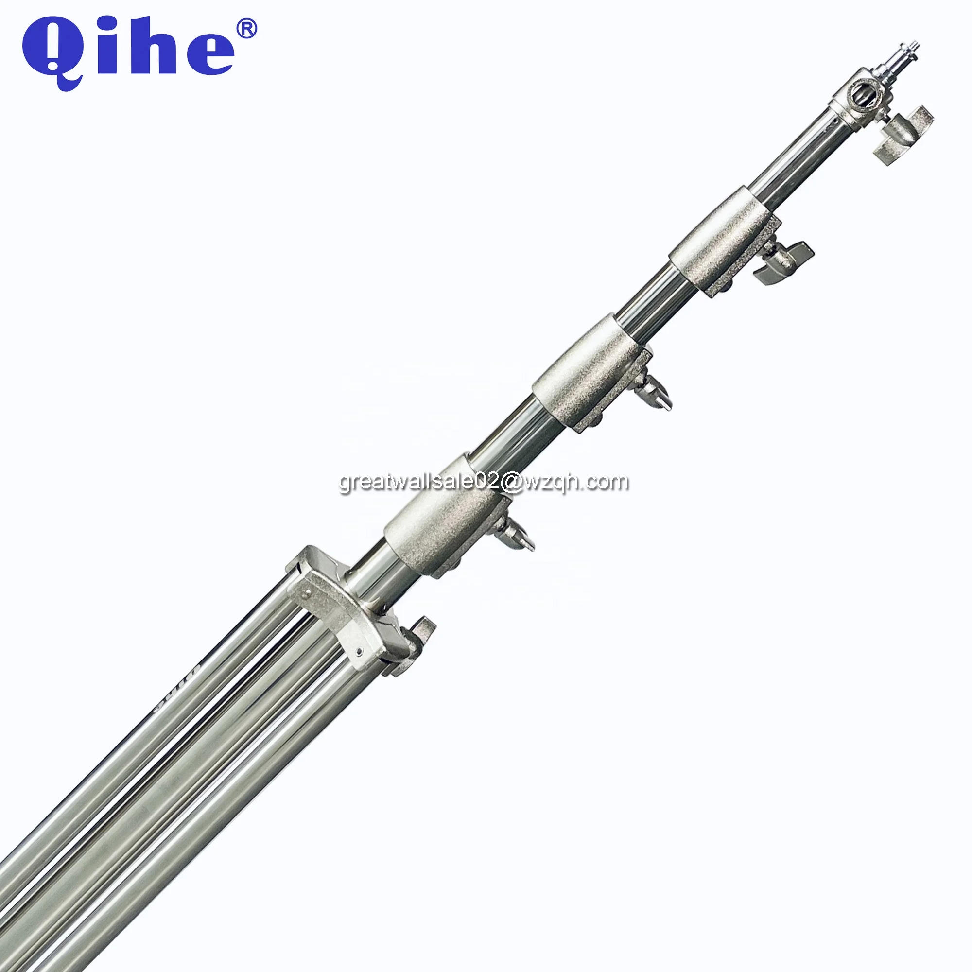 QIHE  QH-J388S,4m Stainless Steel Light Stand, 4 Section,Dia.40/35/30/25mm,10KG Max Load