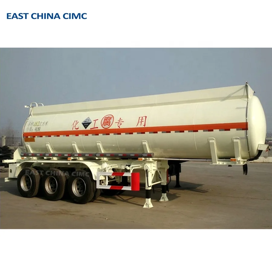 12 Wheels Fuel Tank Trailer With Explosion-Proof Manhole Cover Carbon Steel Fuel Tank Trailer For Petroleum Mining Site