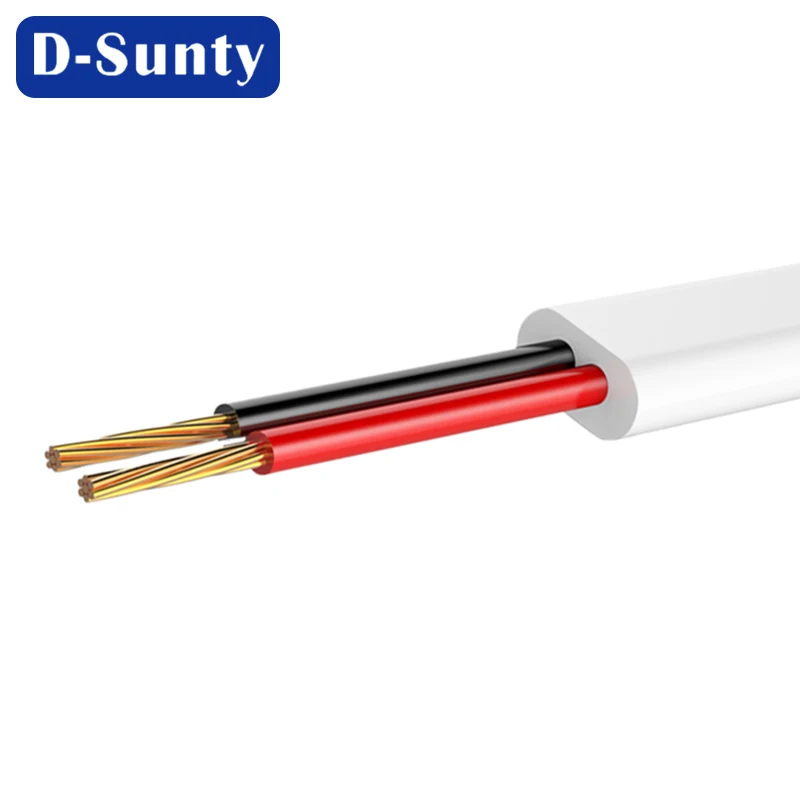 RJ11 flat telephone communication cable 26awg copper conductor 6p6c RJ12 voice signal transmission patch cord CAT3 network cable