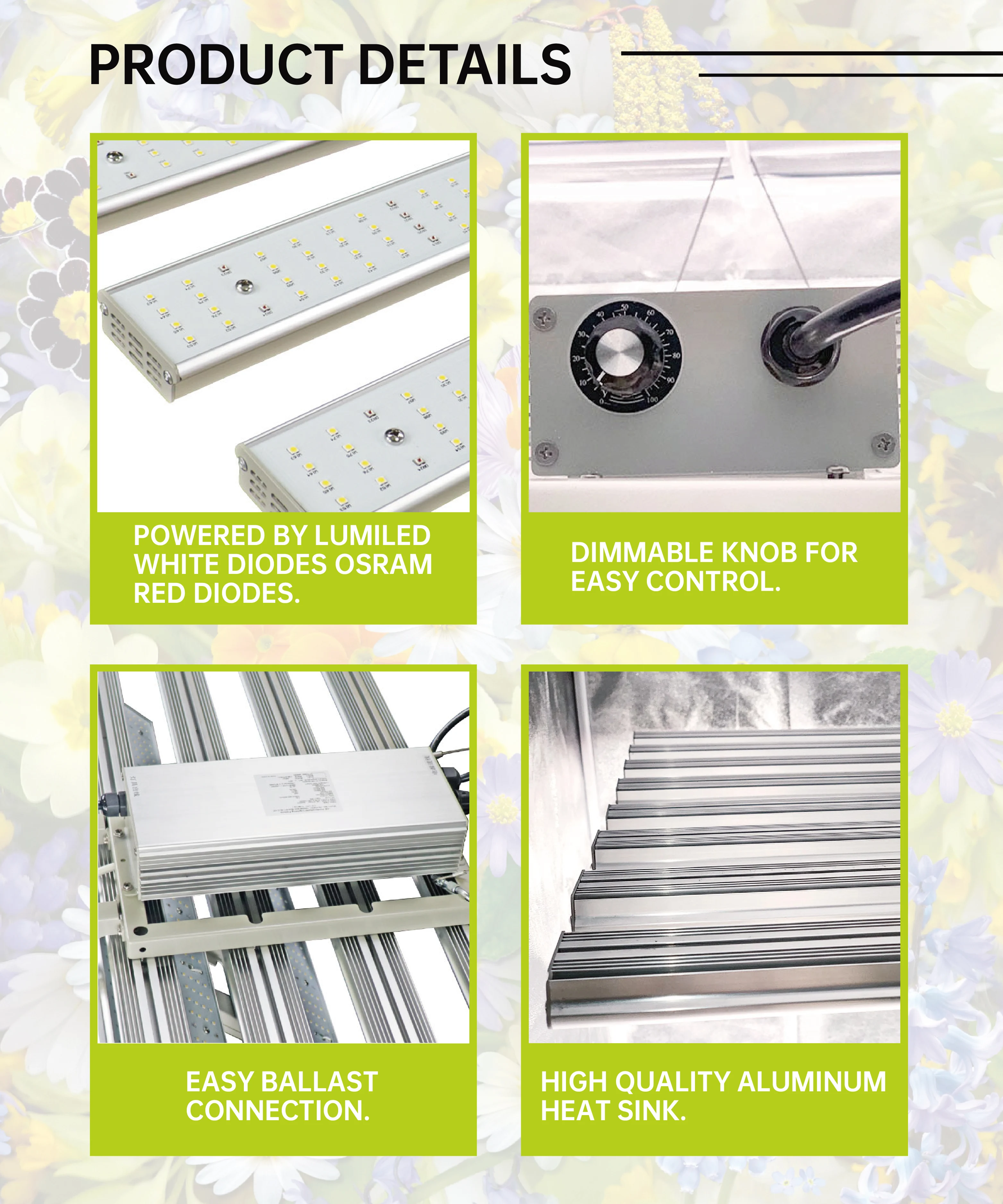 JK 650W 750W 800W 1000W Full Spectrum Dimmable System Foldable Grow Medical Plants Led Grow Light